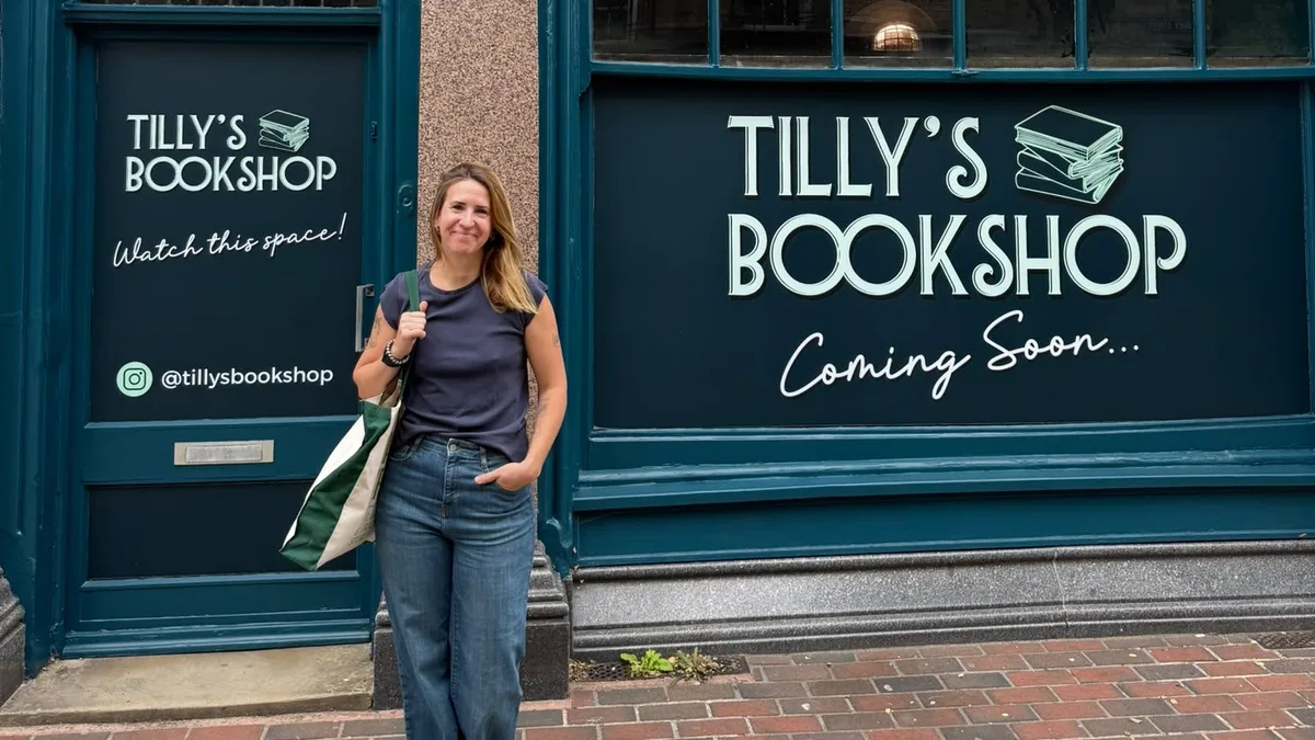Tilly's Bookshop at 45 Warwick Street, pictured by the shop before it opened.