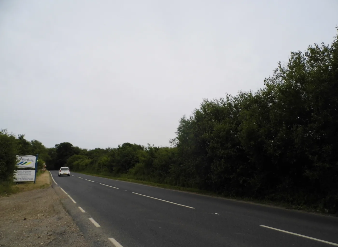 Titnore Lane at the Worthing boundary sign. The lane links the A259 at Goring with the A27.